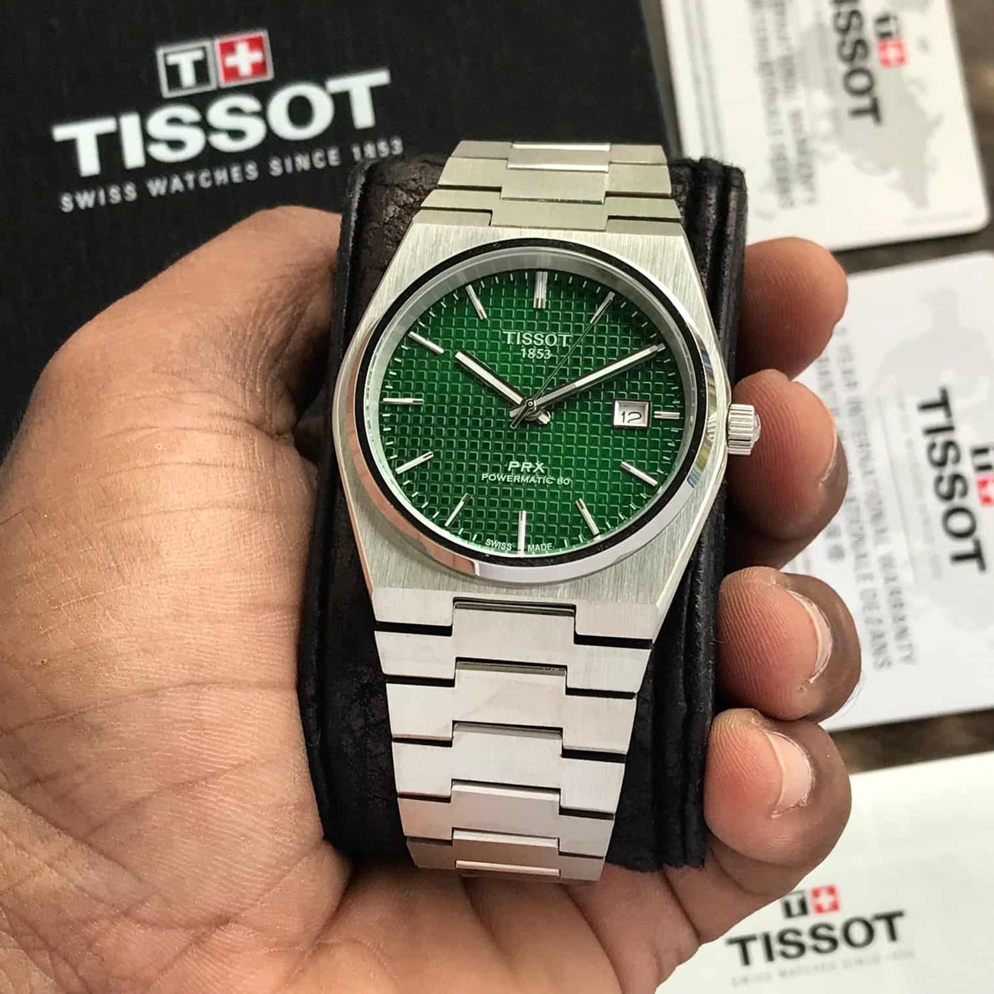 TISSOT PRX GREEN DIAL WATCH