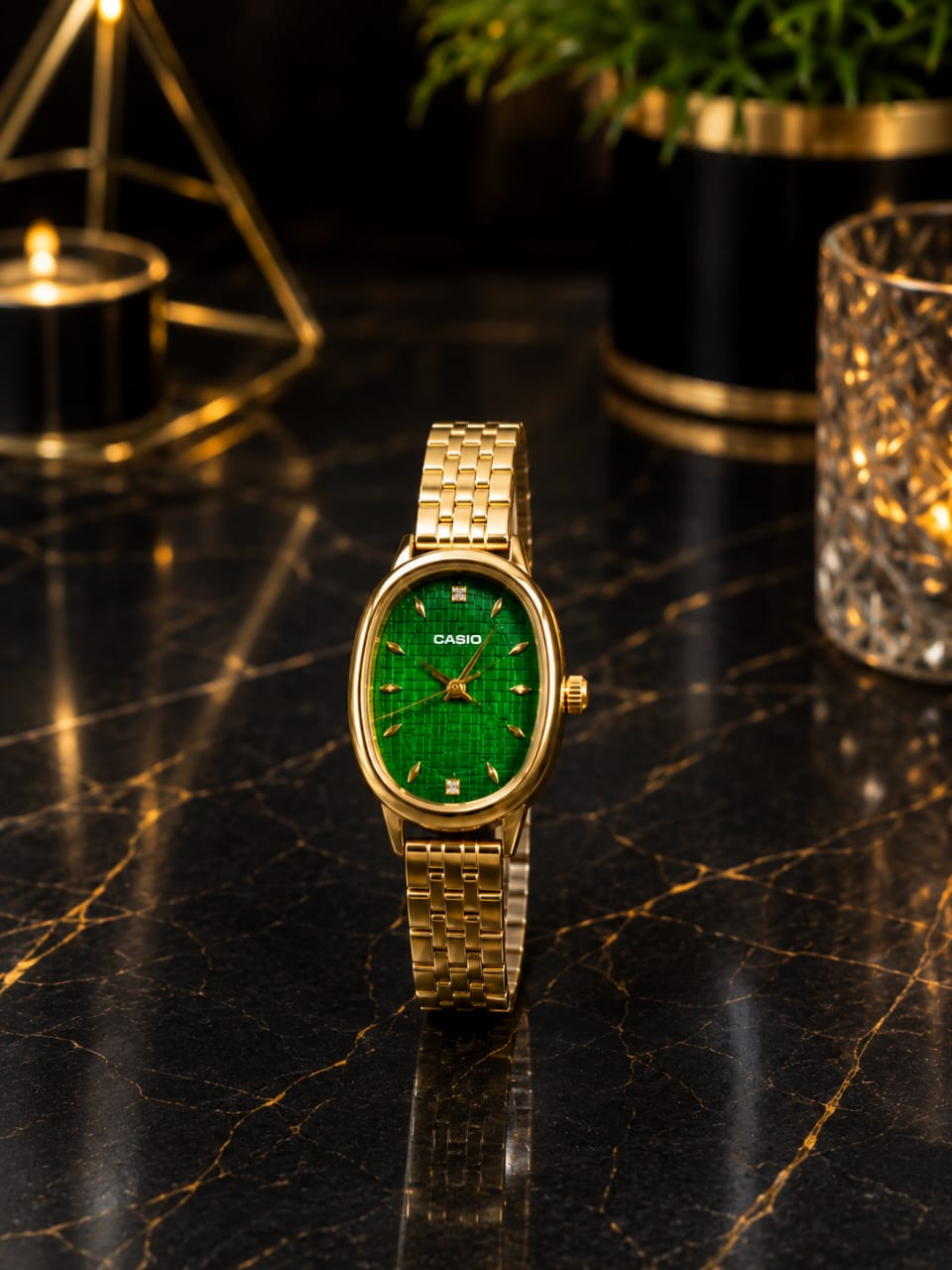 Oval Casio Garranted Gold Plated