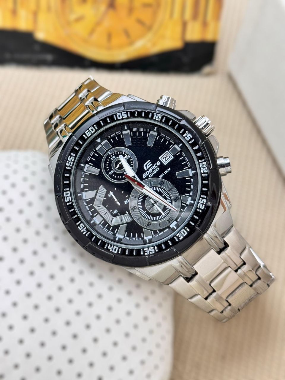 Edifice EFR-539 | Silver Steel Black Dial Edition