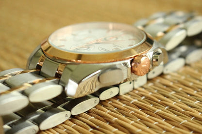 Tissot 1853 Silver Dial with Rosegold Bezel (Two-Tone Strap)